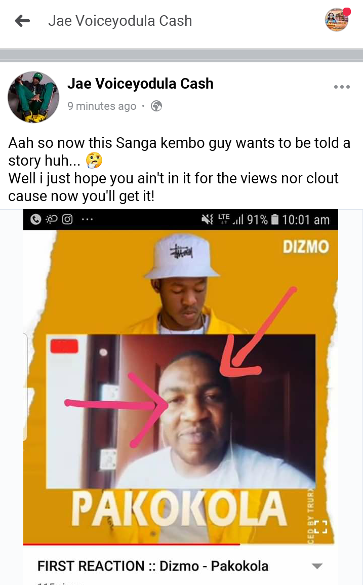 Jae Cash Addresses Sanga Tembo As Sanga Kembo